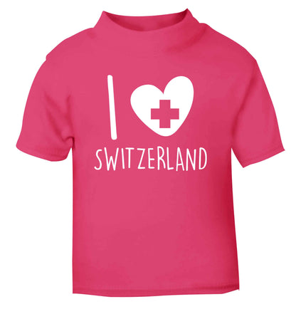 I love switzerland pink Baby Toddler Tshirt 2 Years