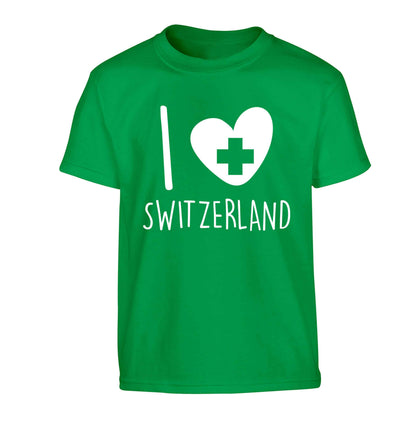 I love switzerland Children's green Tshirt 12-13 Years