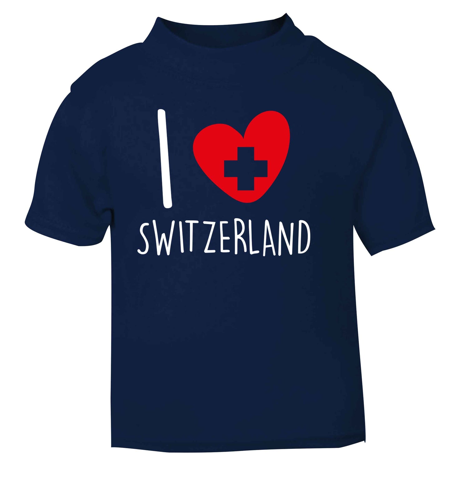 I love switzerland navy Baby Toddler Tshirt 2 Years