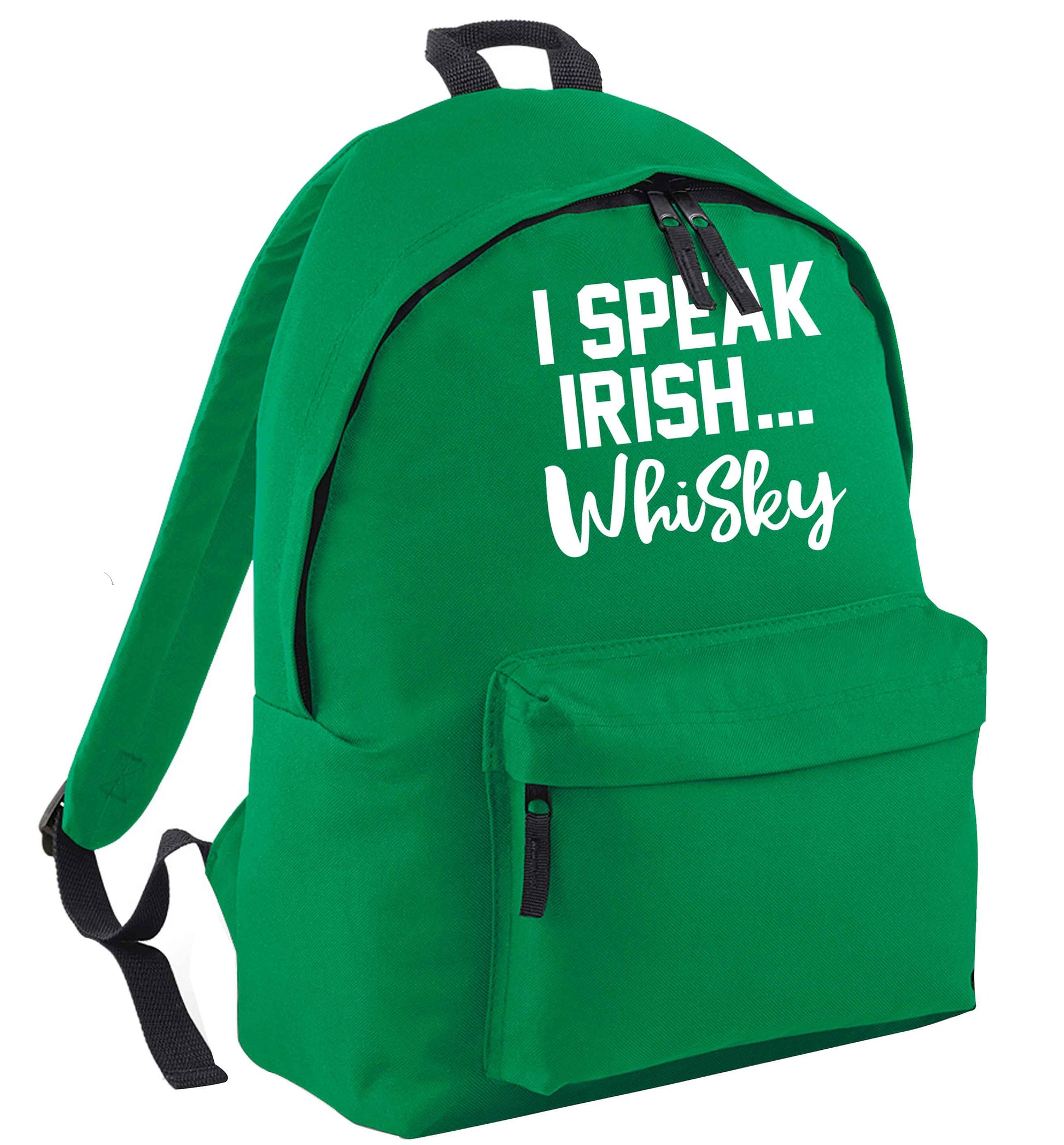 I speak Irish whisky green adults backpack