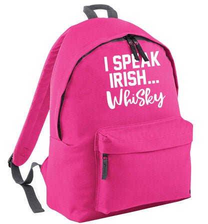 I speak Irish whisky pink adults backpack