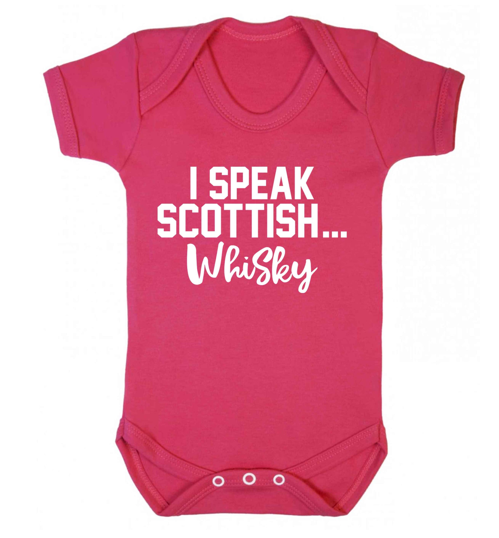 I speak scottish...whisky Baby Vest dark pink 18-24 months