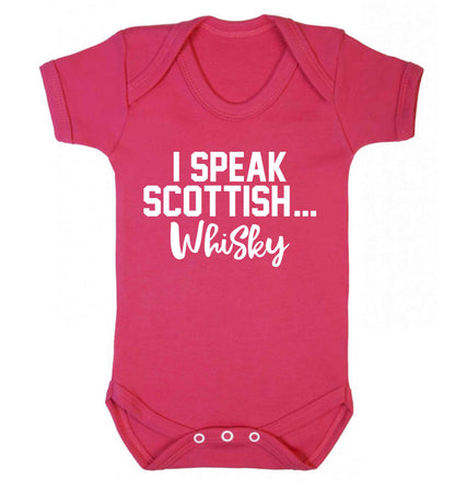 I speak scottish...whisky Baby Vest dark pink 18-24 months