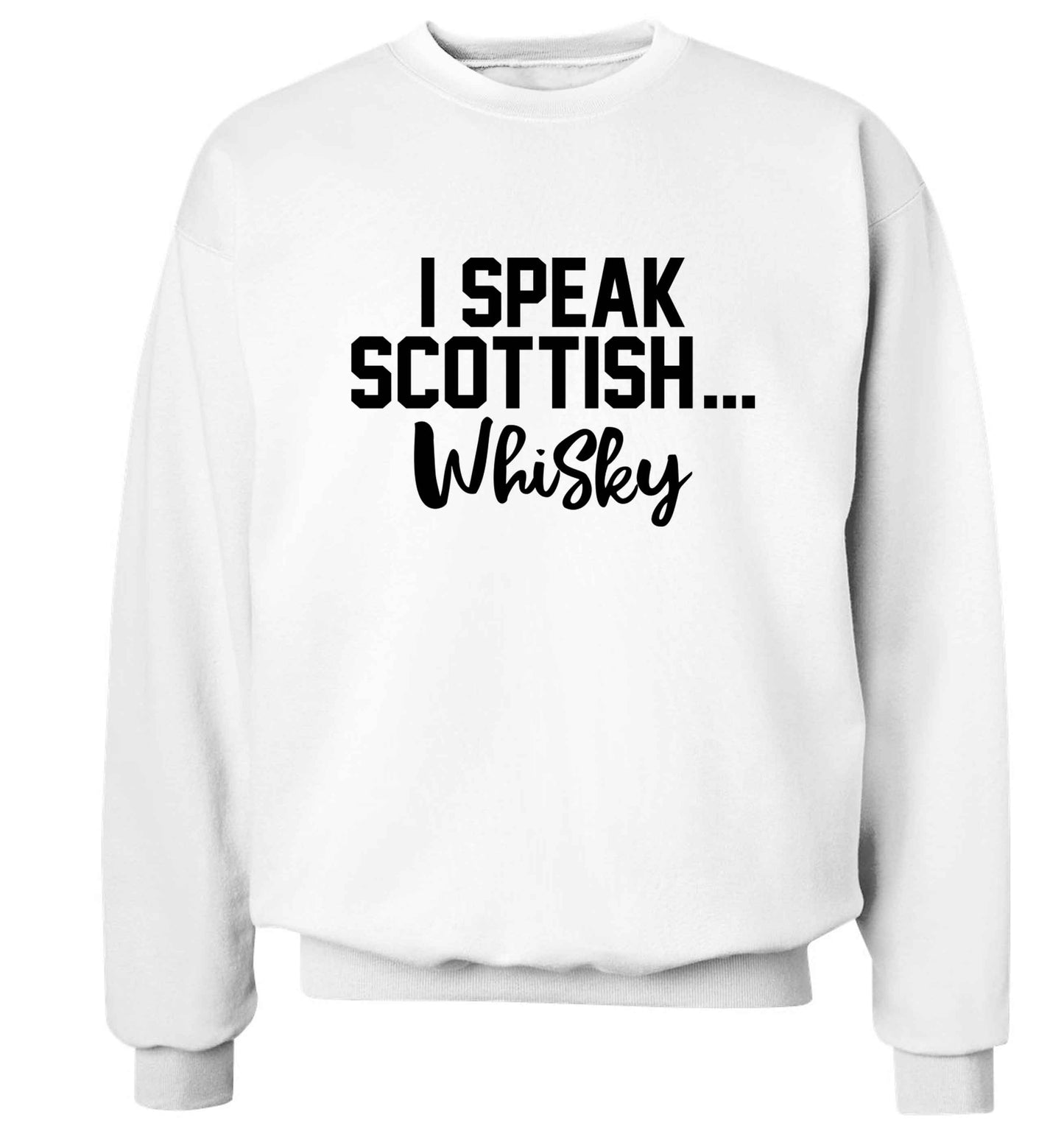 I speak scottish...whisky Adult's unisex white Sweater 2XL
