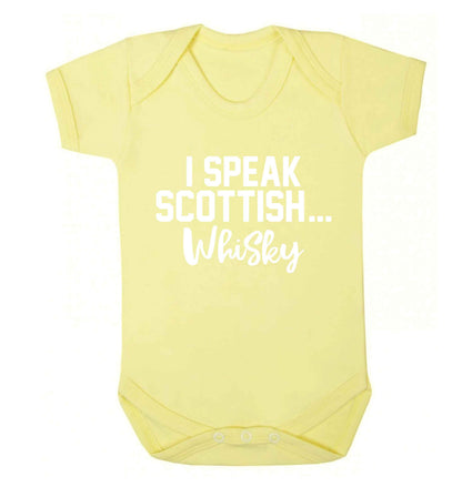 I speak scottish...whisky Baby Vest pale yellow 18-24 months