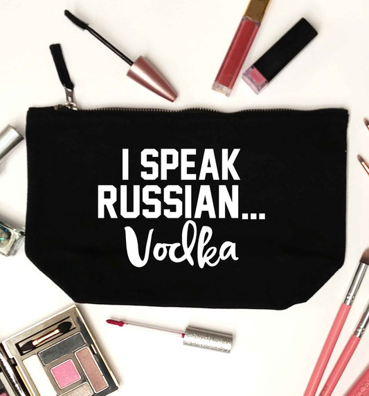 I speak russian...vodka black makeup bag