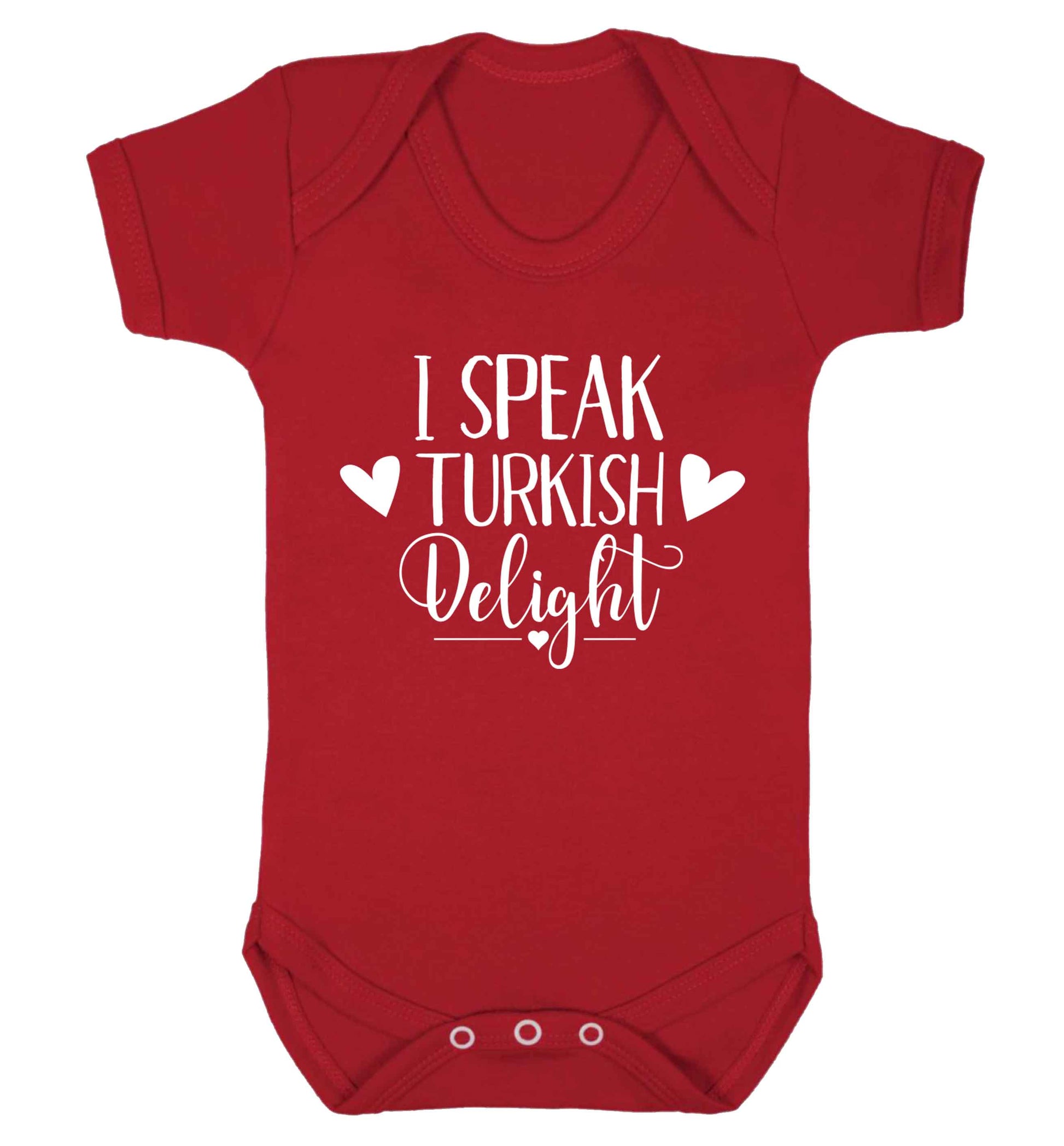 I speak turkish...delight Baby Vest red 18-24 months