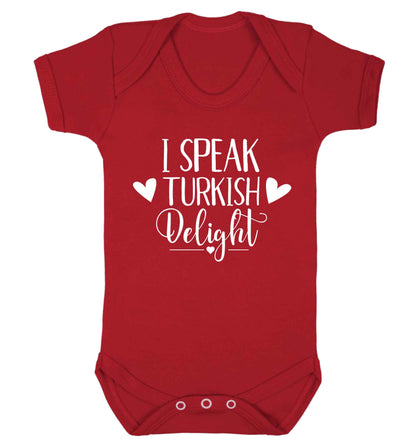 I speak turkish...delight Baby Vest red 18-24 months