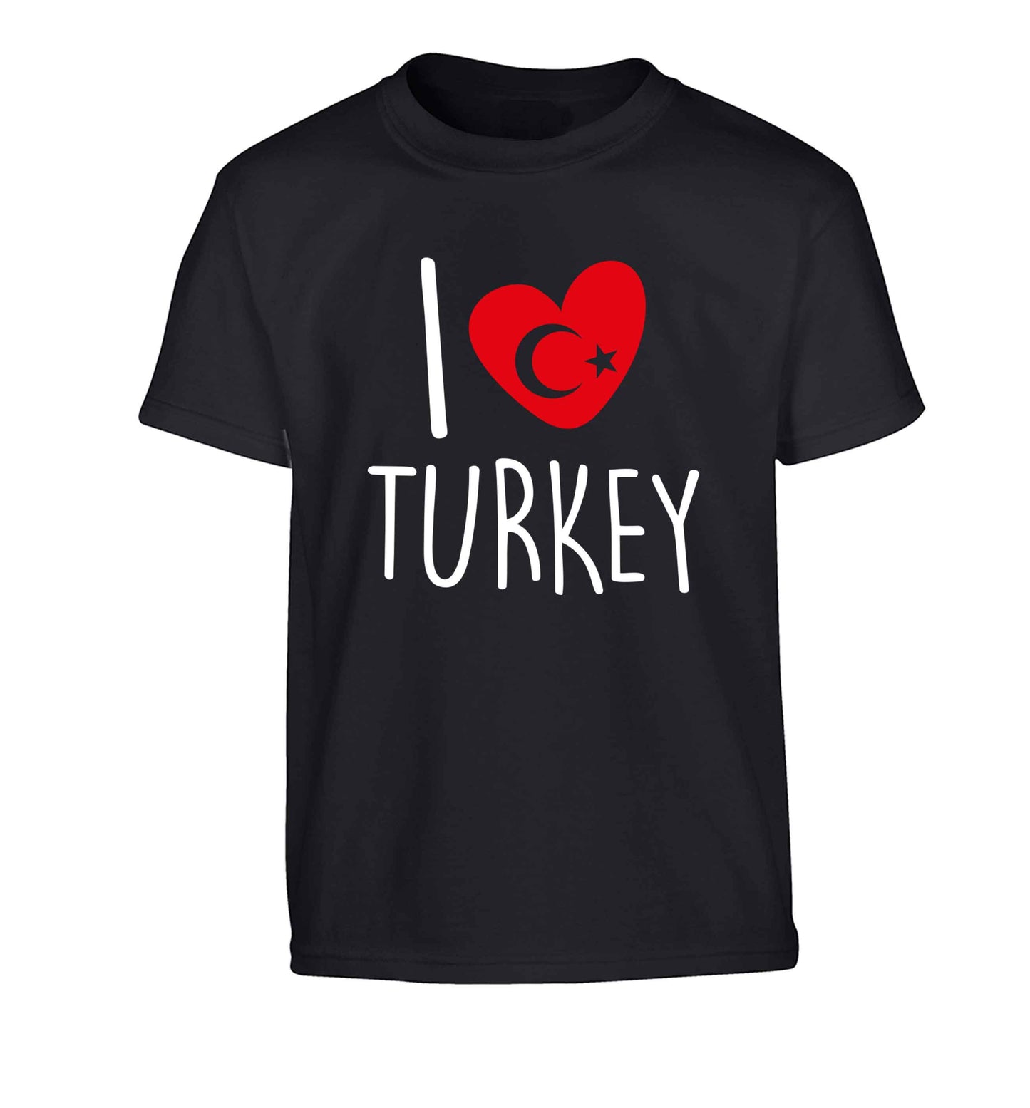 I love Turkey Children's black Tshirt 12-13 Years