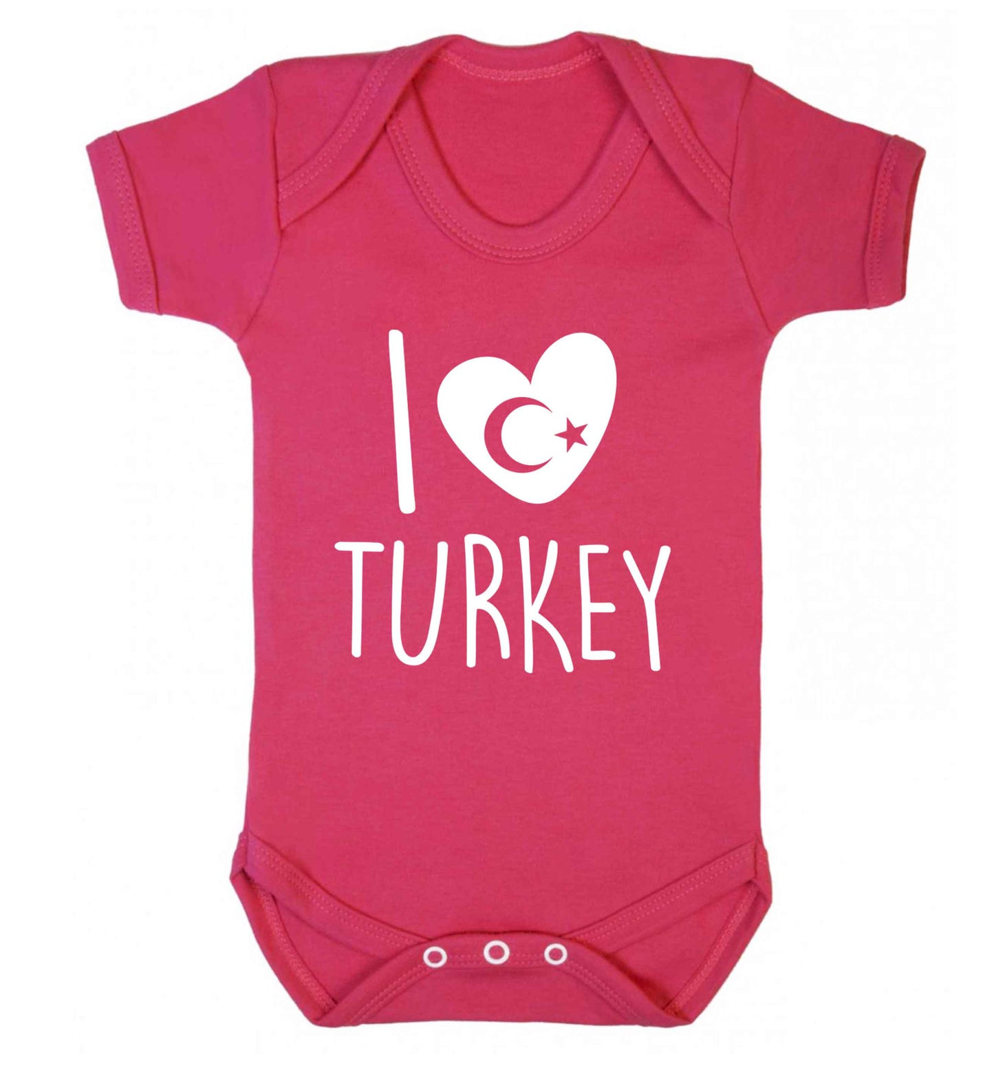 I love Turkey Baby Vest dark pink 18-24 months