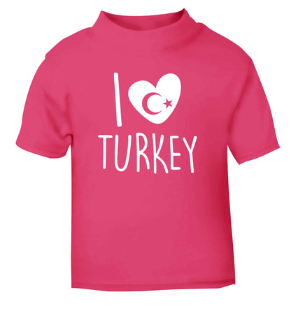 I love Turkey pink Baby Toddler Tshirt 2 Years