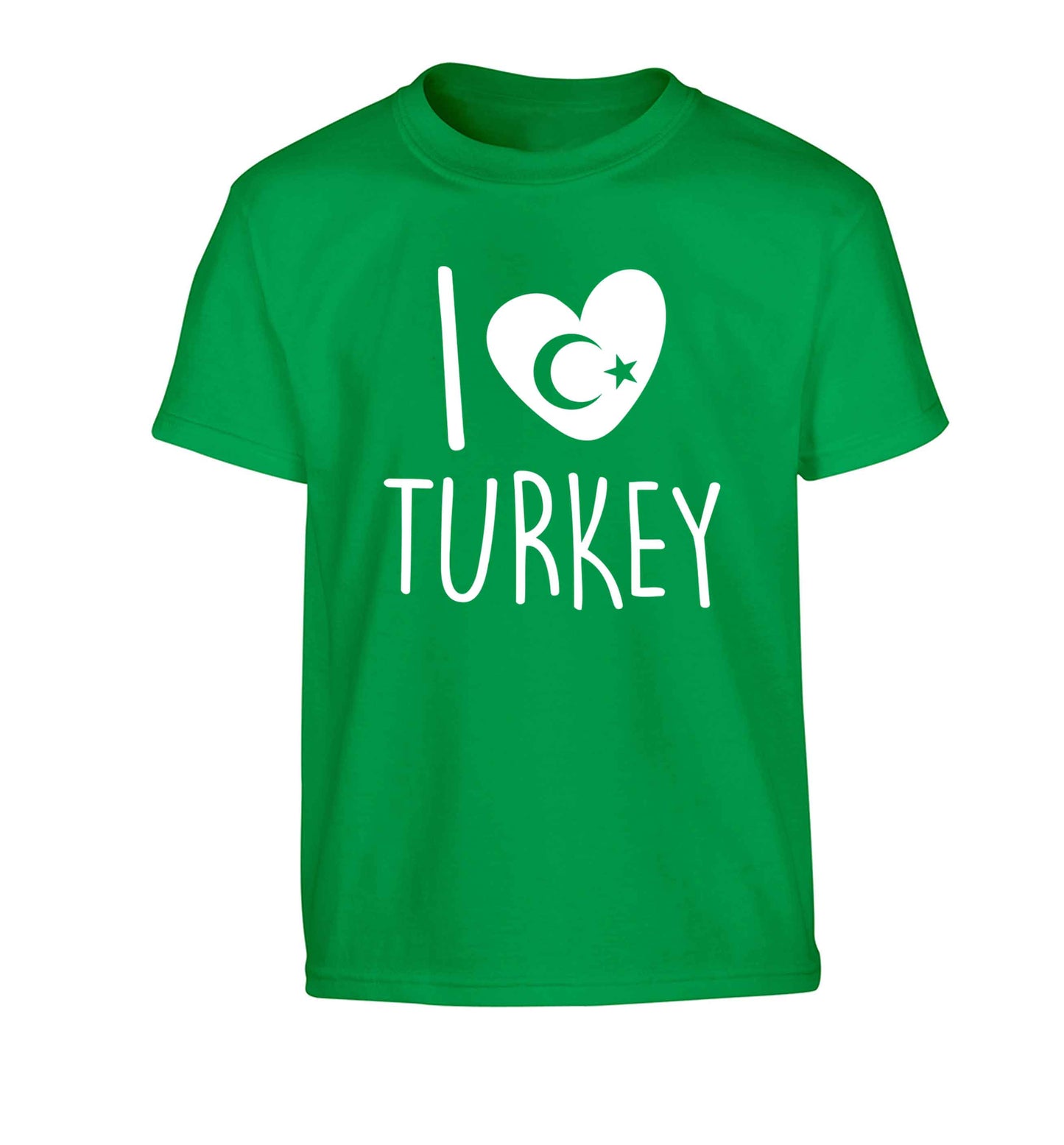 I love Turkey Children's green Tshirt 12-13 Years