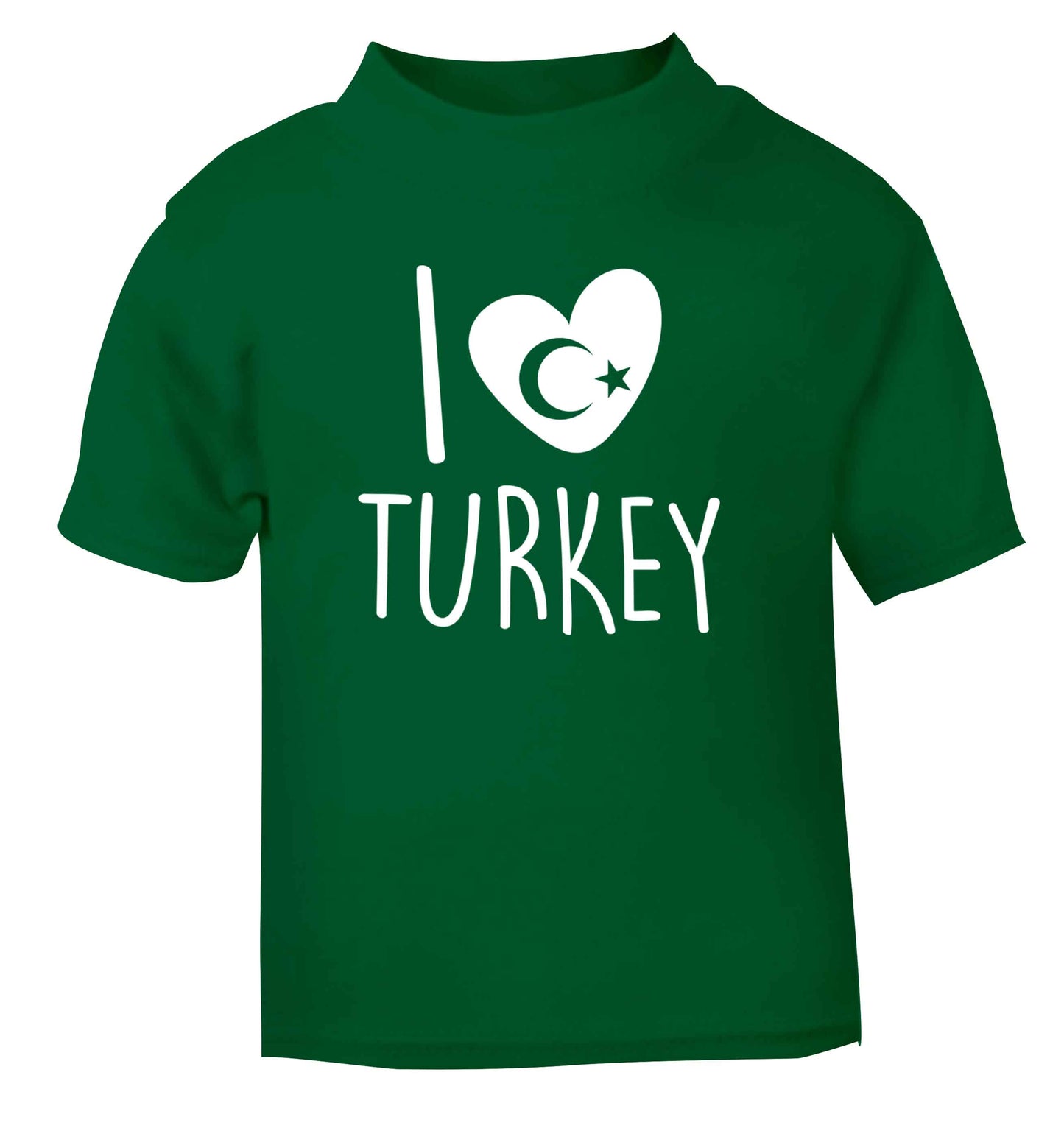 I love Turkey green Baby Toddler Tshirt 2 Years