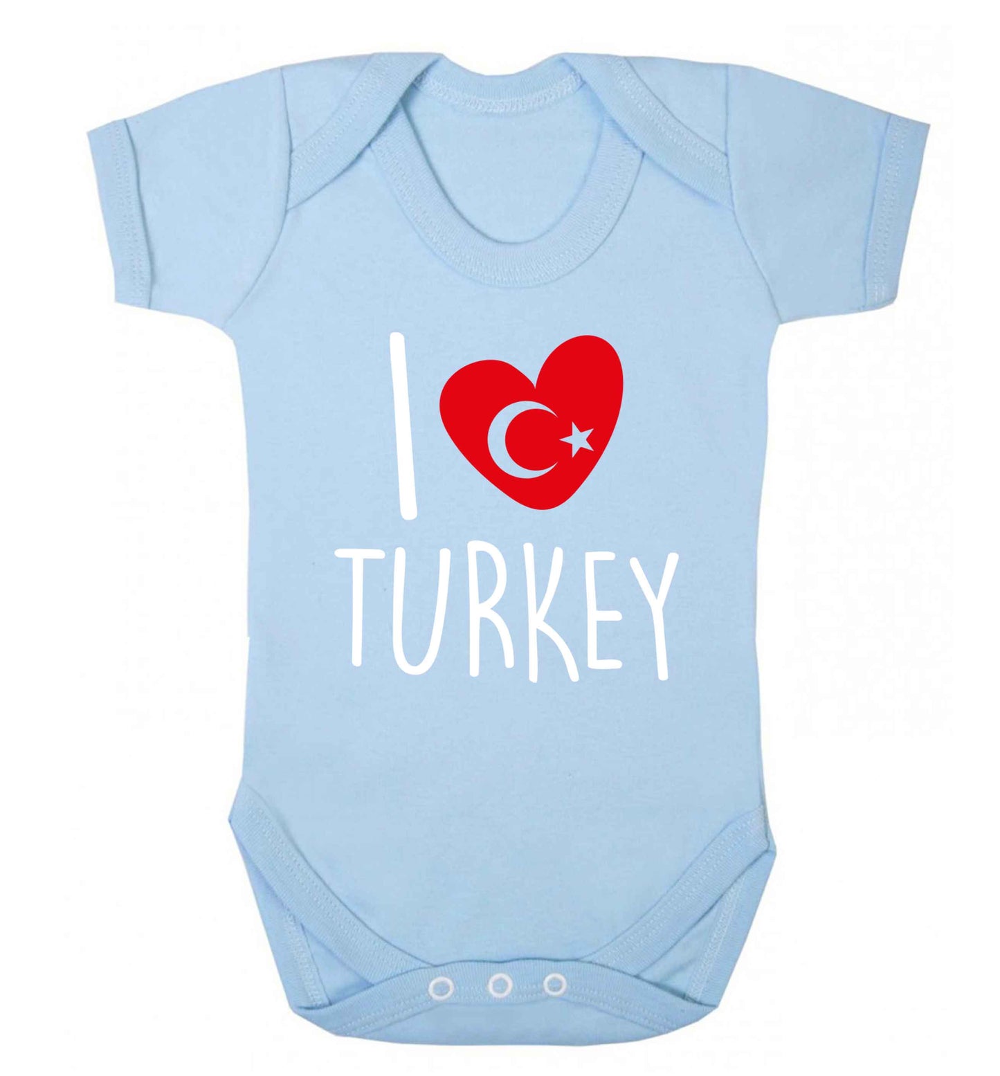 I love Turkey Baby Vest pale blue 18-24 months