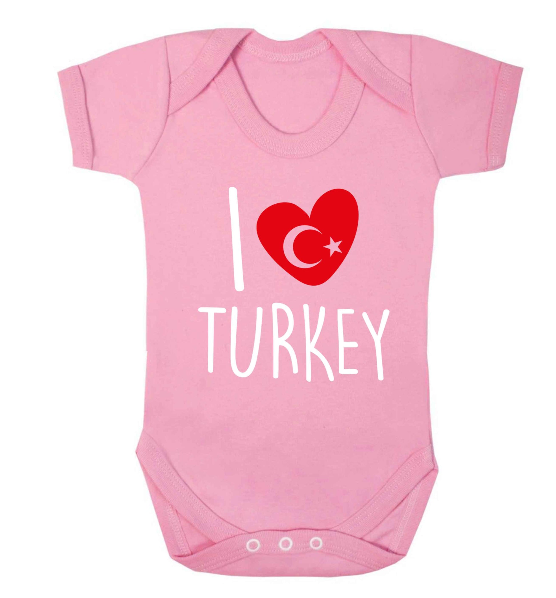 I love Turkey Baby Vest pale pink 18-24 months