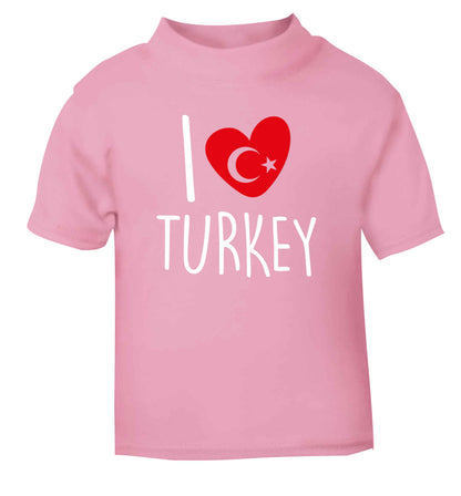 I love Turkey light pink Baby Toddler Tshirt 2 Years