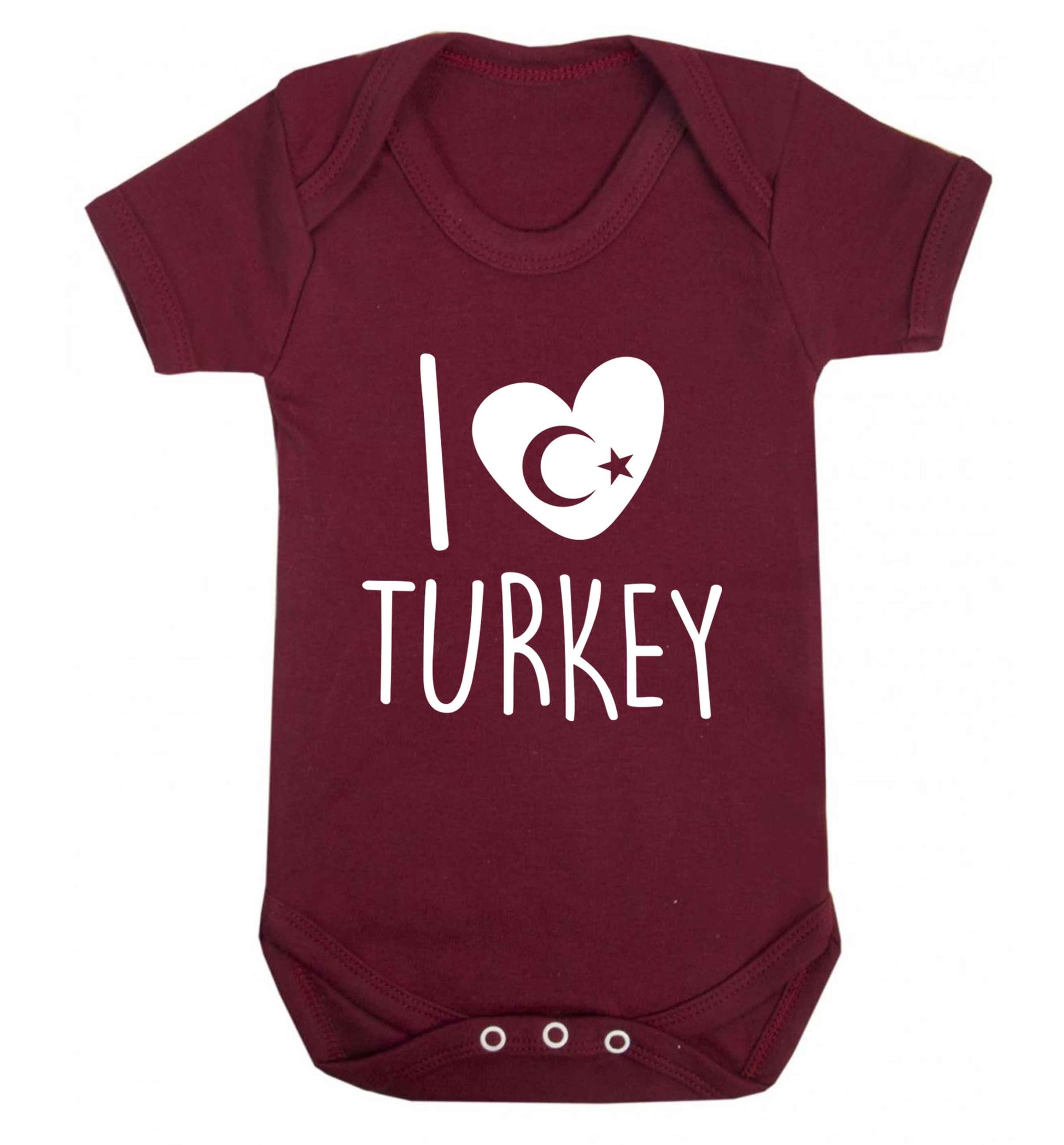 I love Turkey Baby Vest maroon 18-24 months