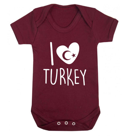 I love Turkey Baby Vest maroon 18-24 months