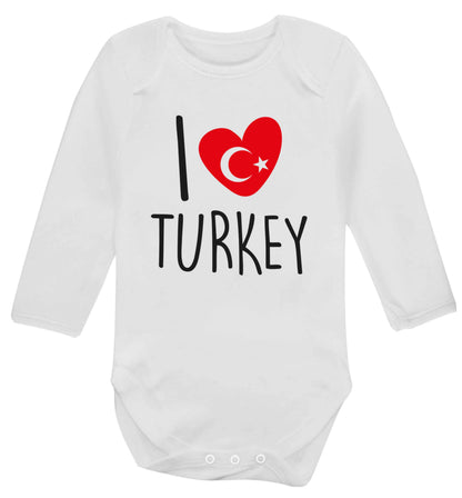 I love Turkey Baby Vest long sleeved white 6-12 months