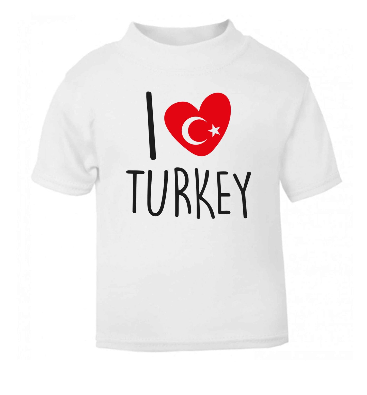 I love Turkey white Baby Toddler Tshirt 2 Years