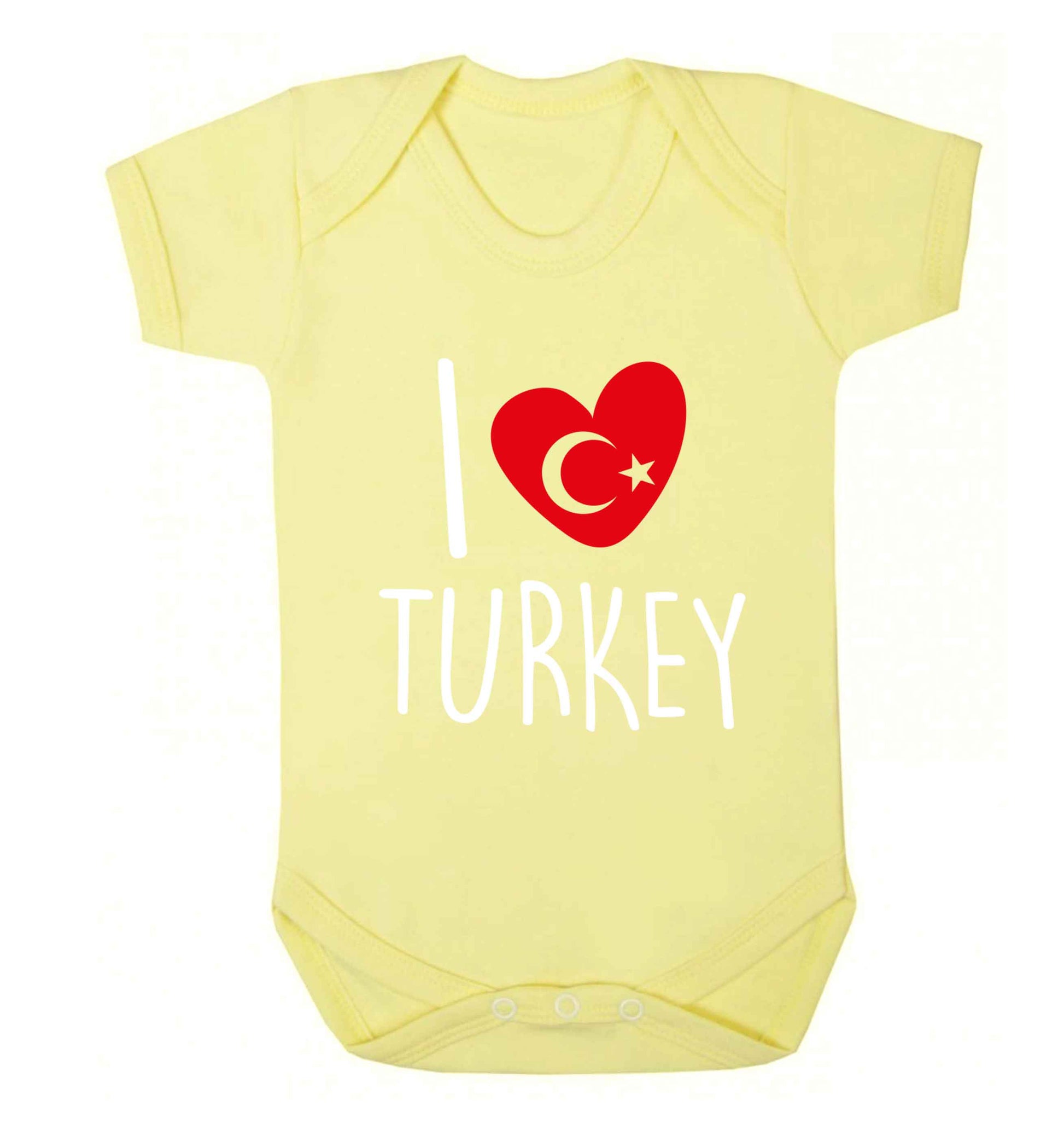 I love Turkey Baby Vest pale yellow 18-24 months