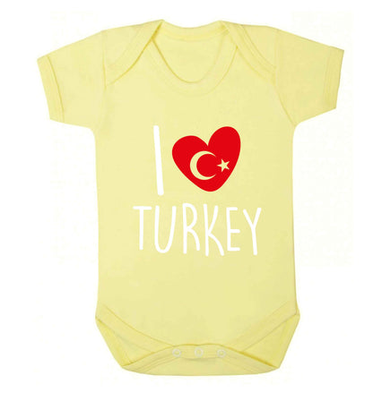 I love Turkey Baby Vest pale yellow 18-24 months