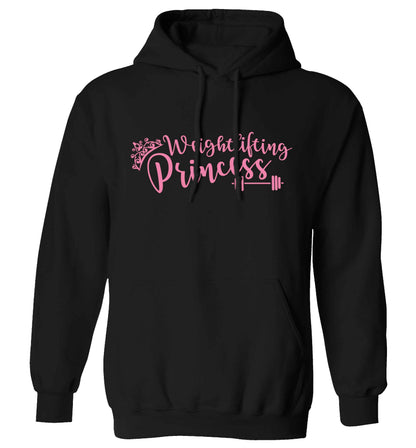 Weightlifting princess adults unisex black hoodie 2XL