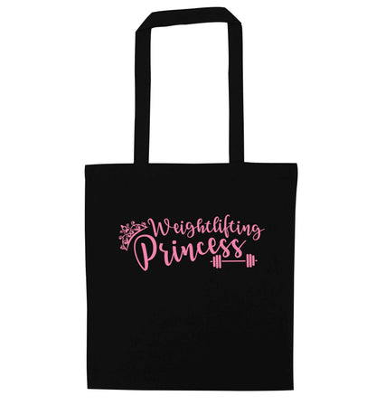 Weightlifting princess black tote bag