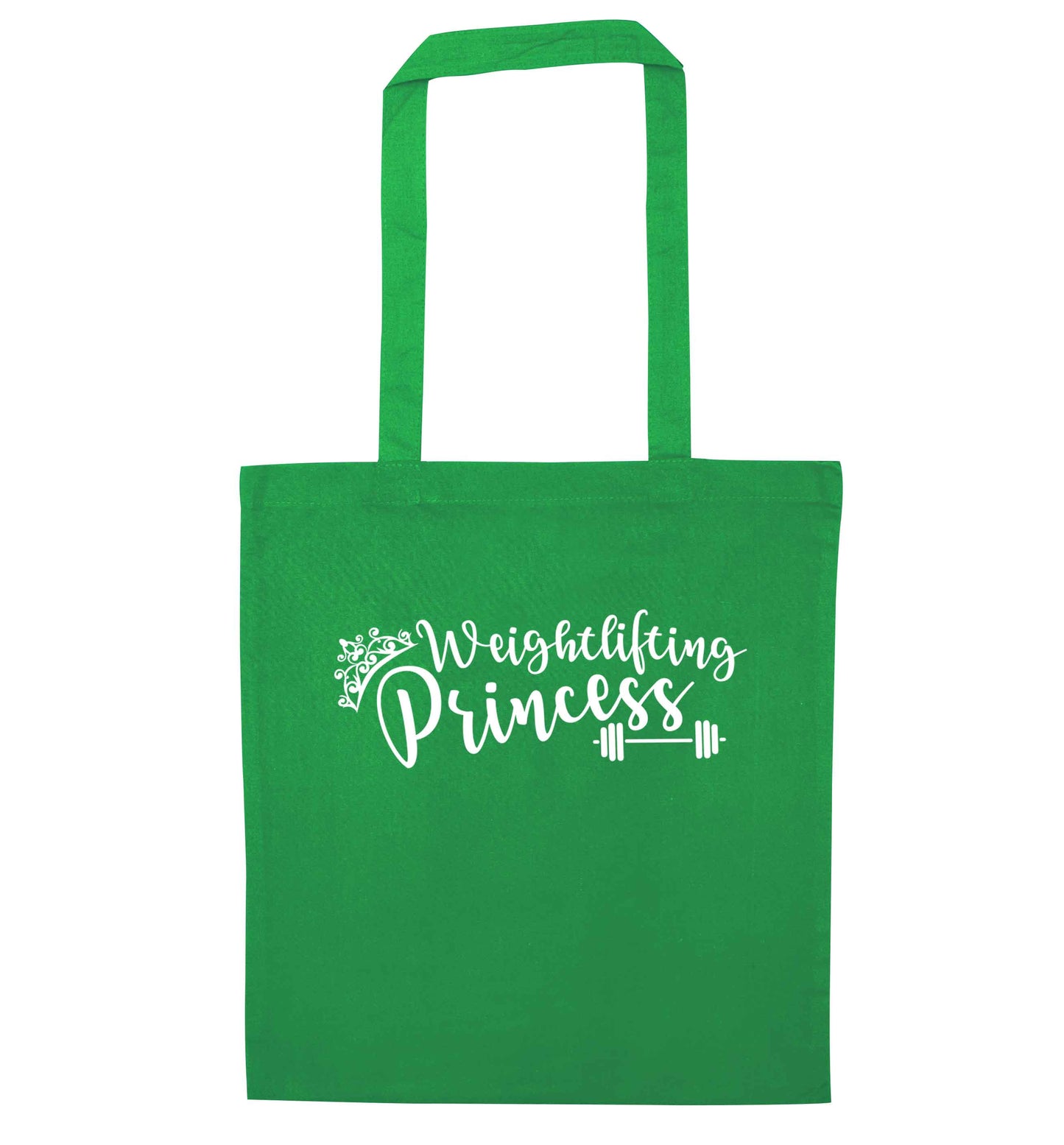 Weightlifting princess green tote bag