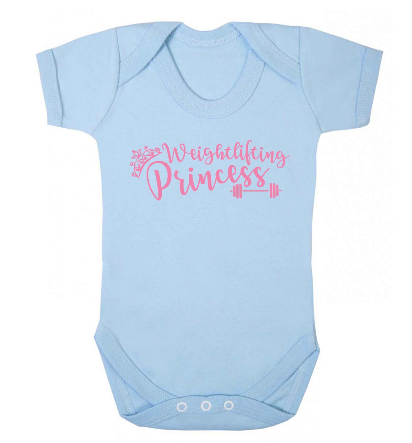Weightlifting princess Baby Vest pale blue 18-24 months