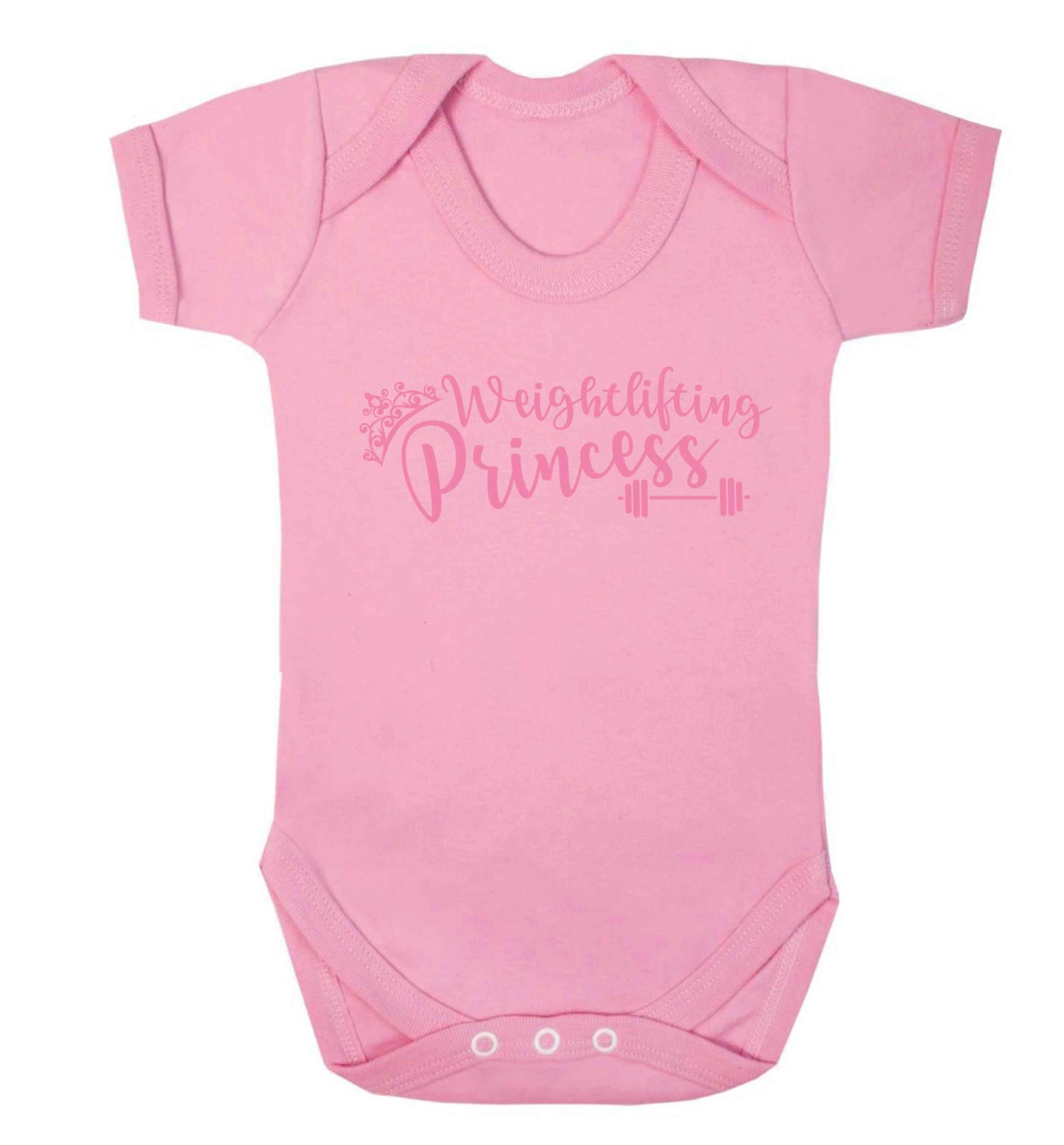 Weightlifting princess Baby Vest pale pink 18-24 months