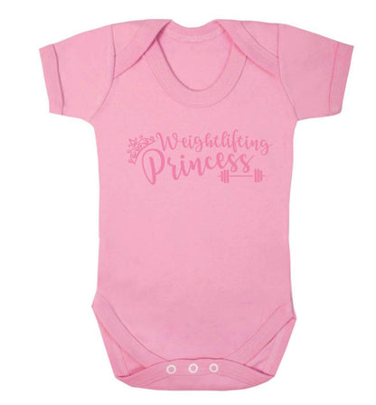 Weightlifting princess Baby Vest pale pink 18-24 months