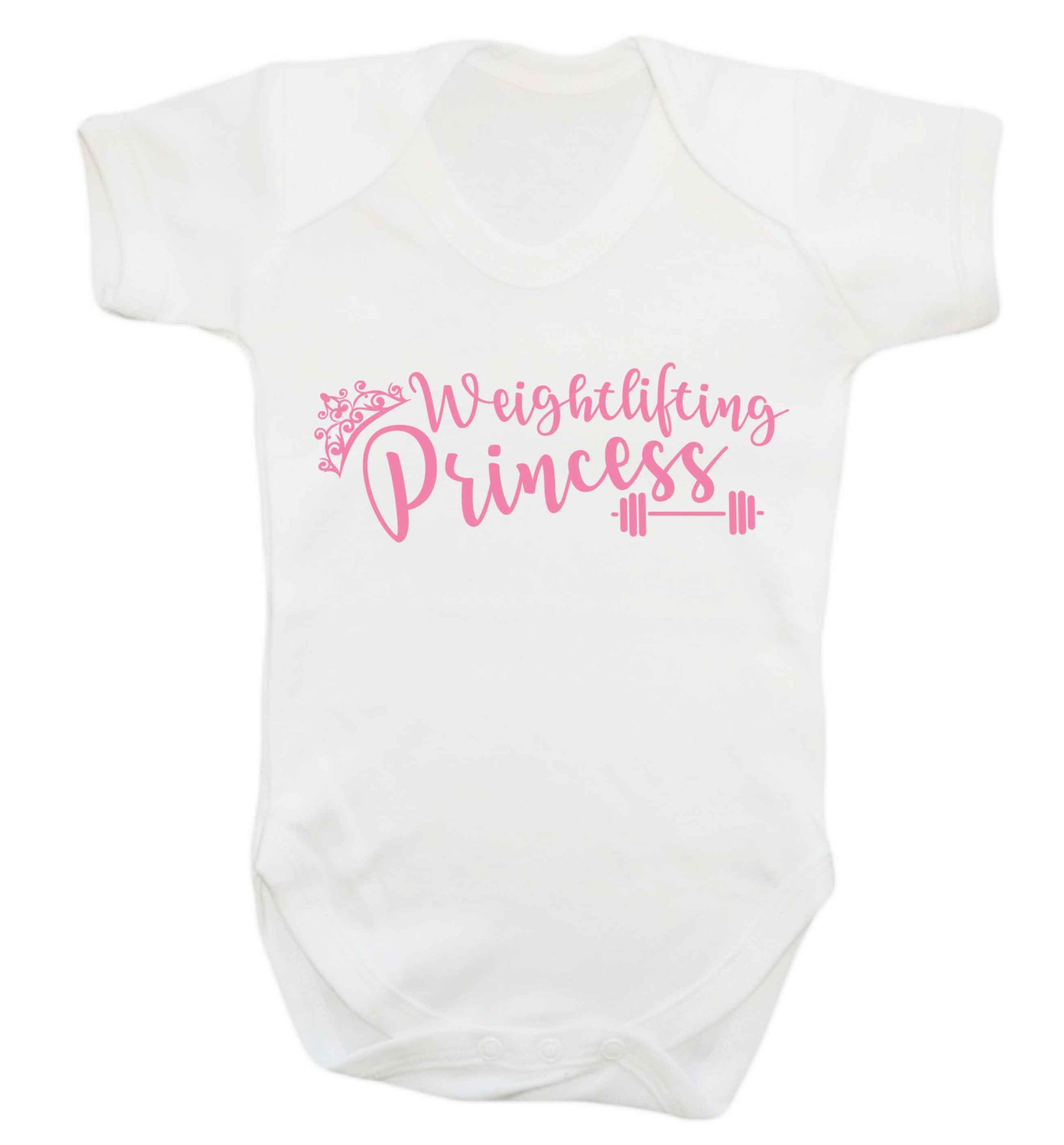 Weightlifting princess Baby Vest white 18-24 months