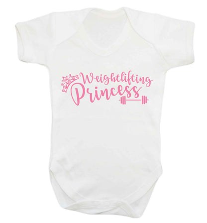 Weightlifting princess Baby Vest white 18-24 months