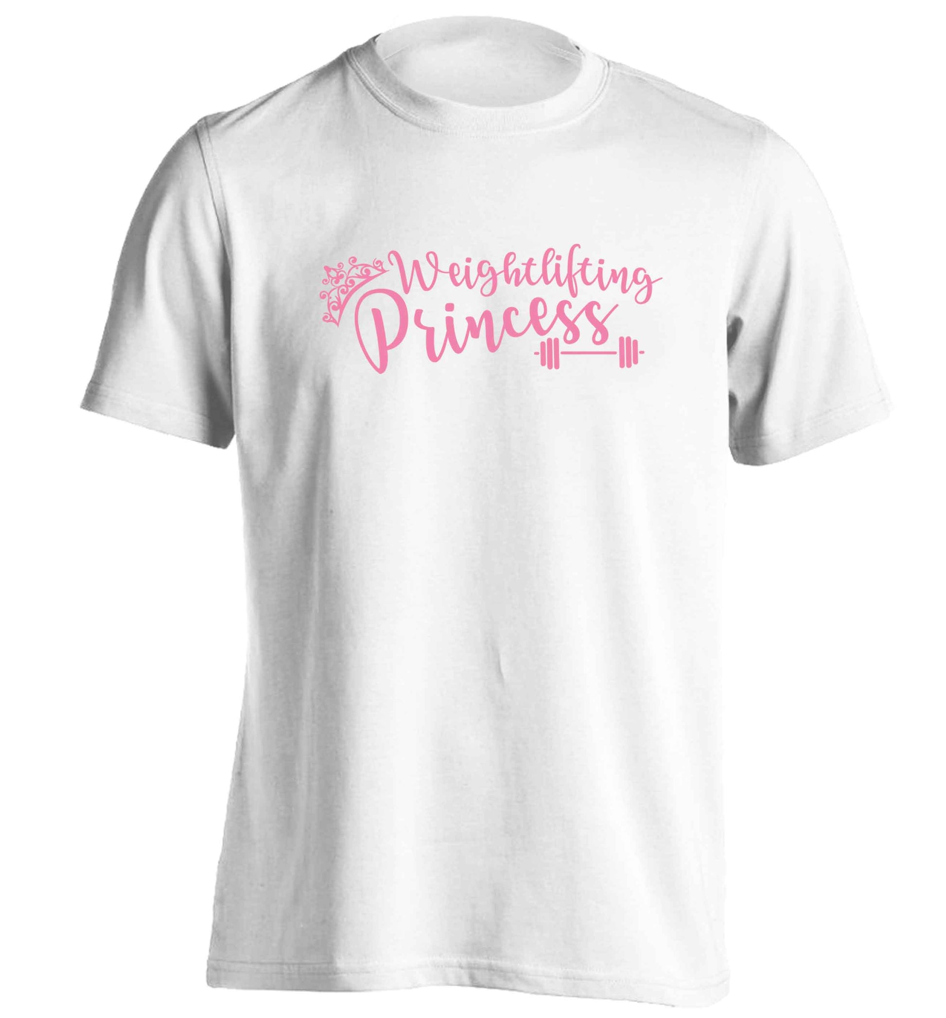 Weightlifting princess adults unisex white Tshirt 2XL