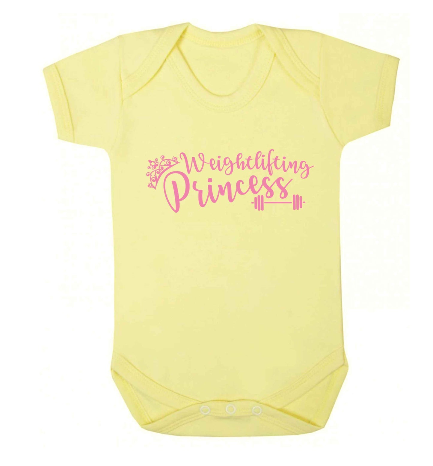 Weightlifting princess Baby Vest pale yellow 18-24 months