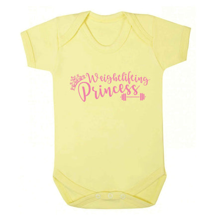 Weightlifting princess Baby Vest pale yellow 18-24 months