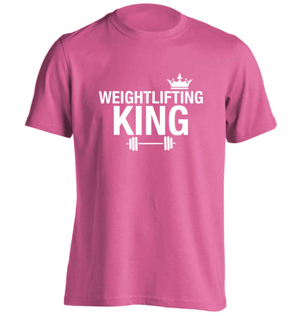 Weightlifting king adults unisex pink Tshirt 2XL