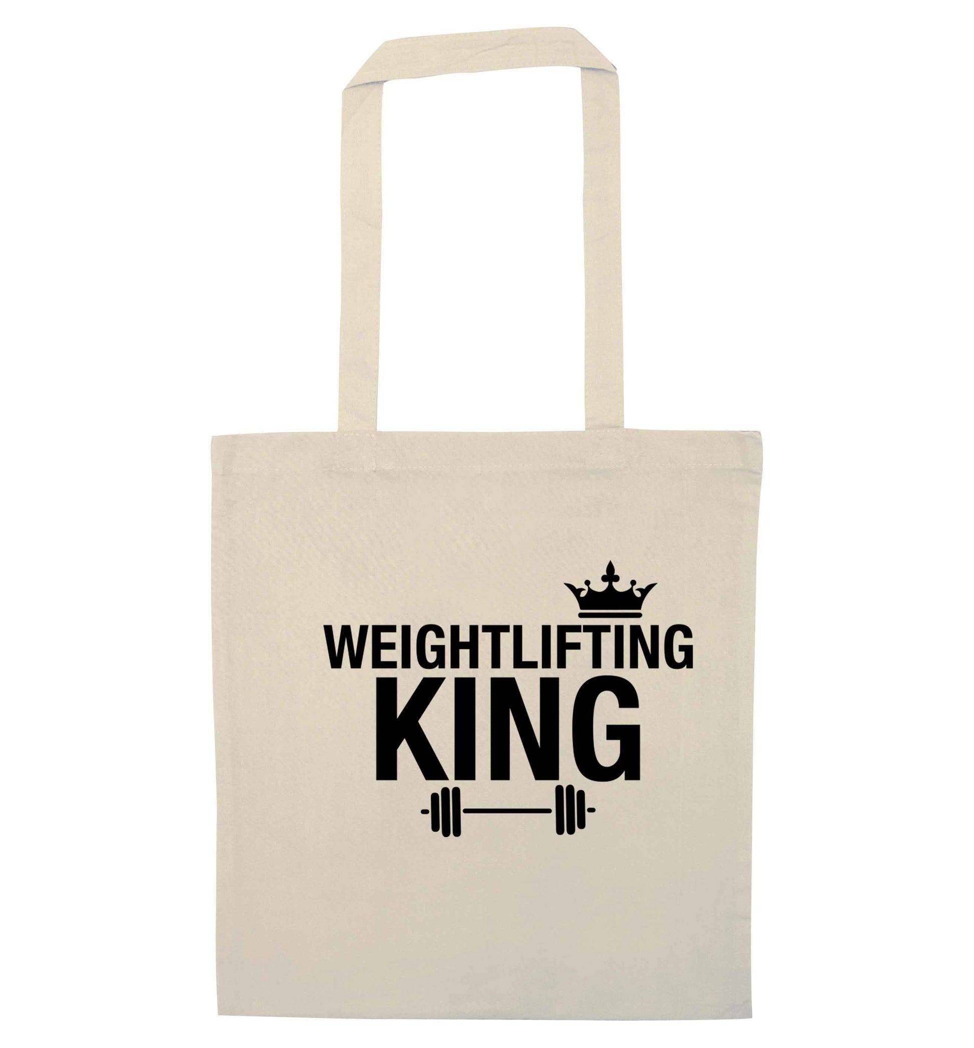 Weightlifting king natural tote bag