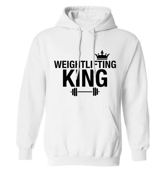 Weightlifting king adults unisex white hoodie 2XL