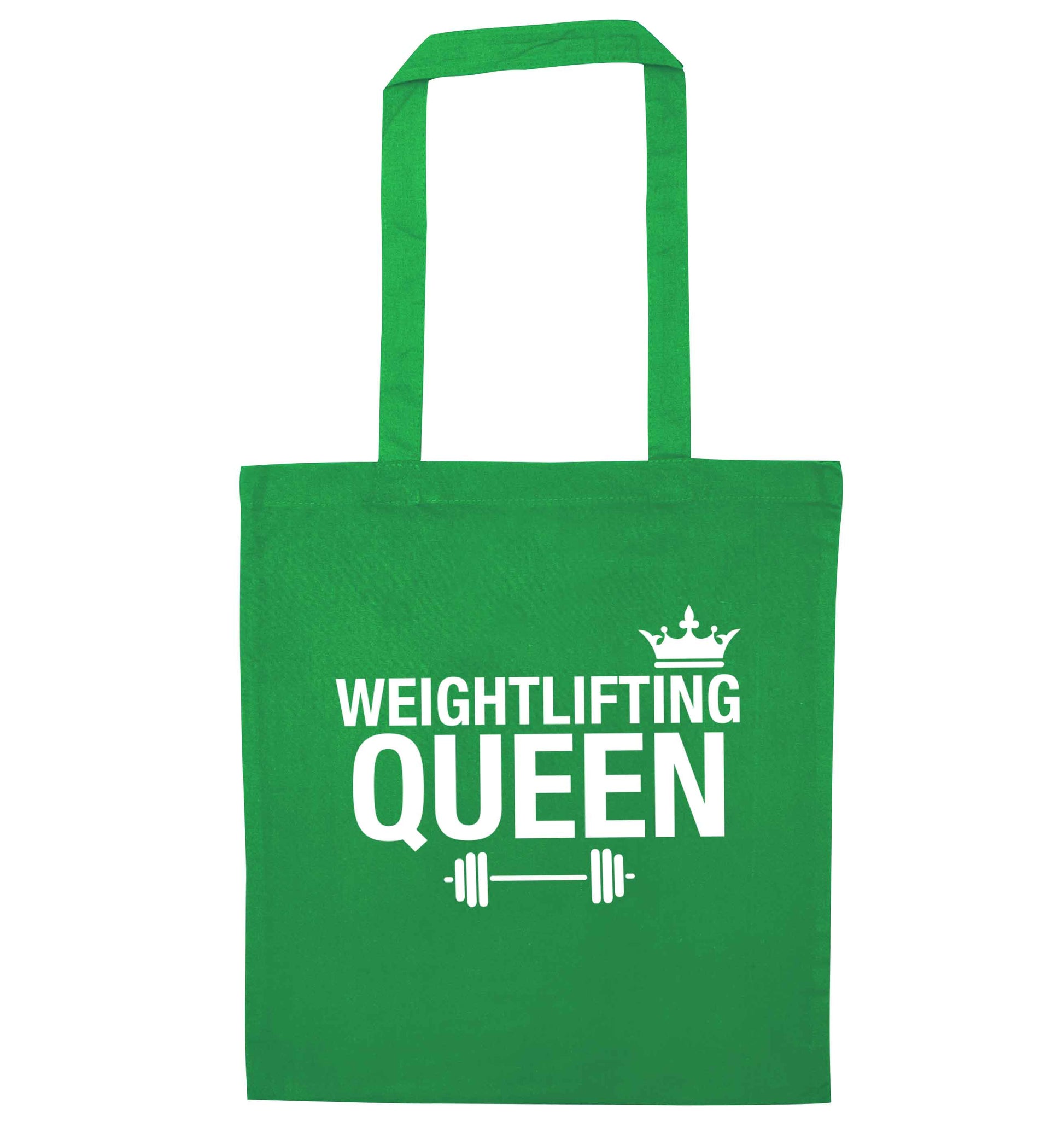 Weightlifting Queen green tote bag