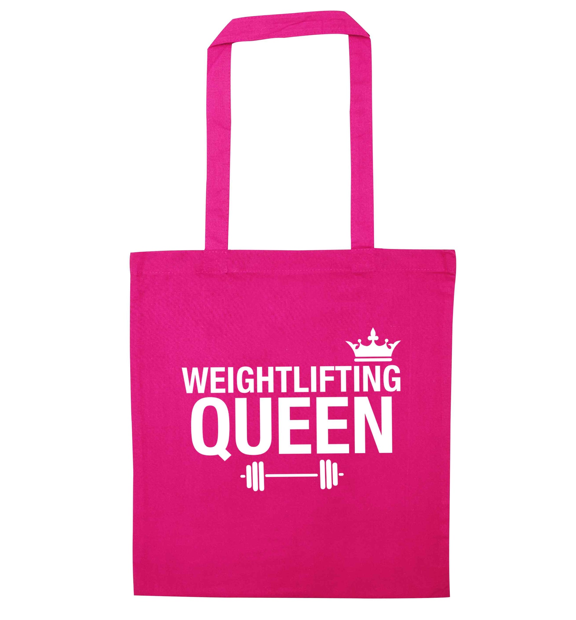 Weightlifting Queen pink tote bag