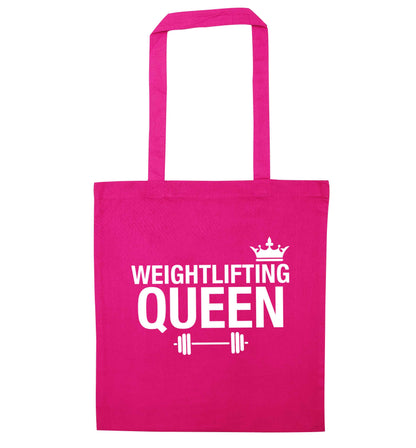 Weightlifting Queen pink tote bag