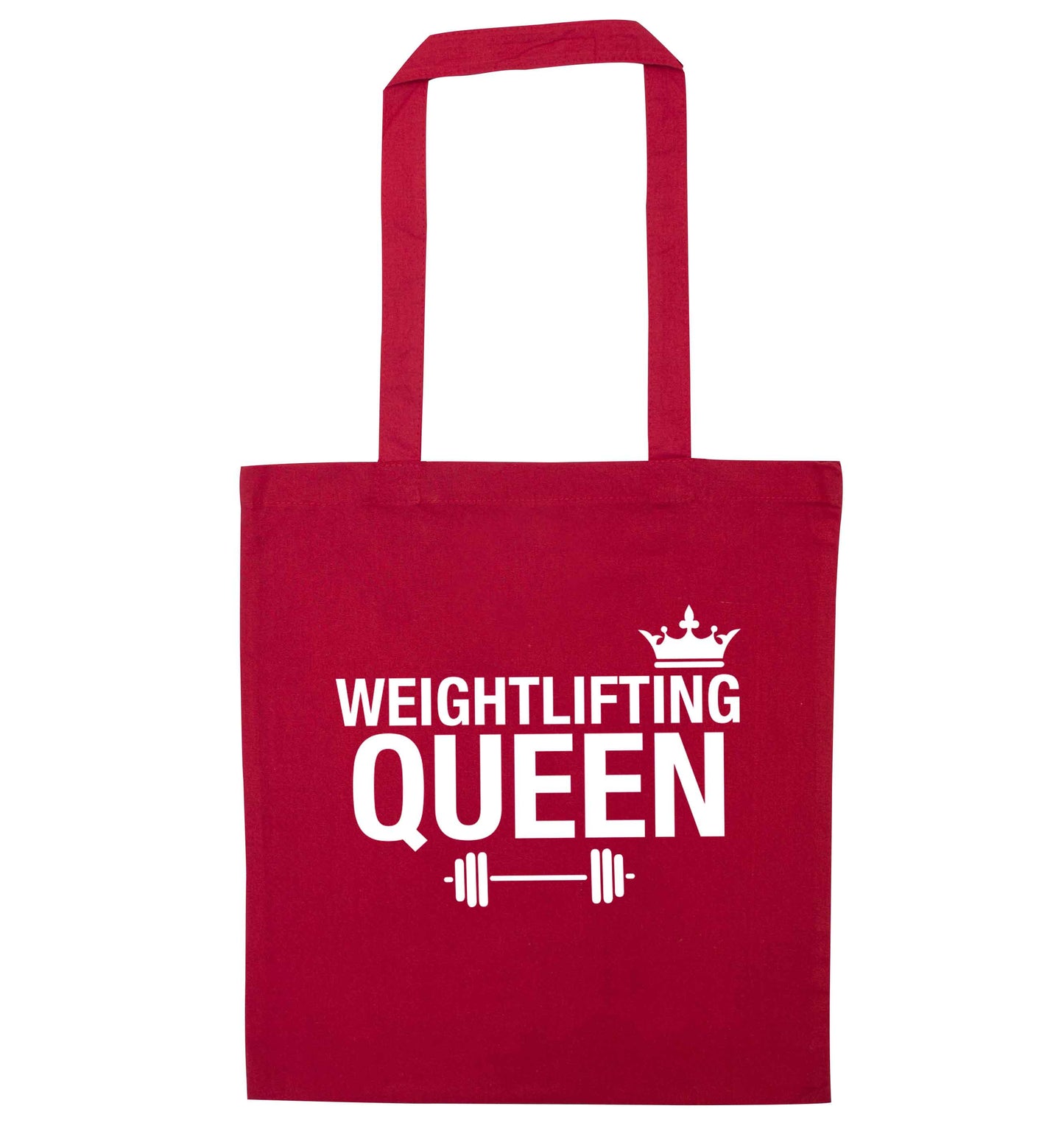 Weightlifting Queen red tote bag
