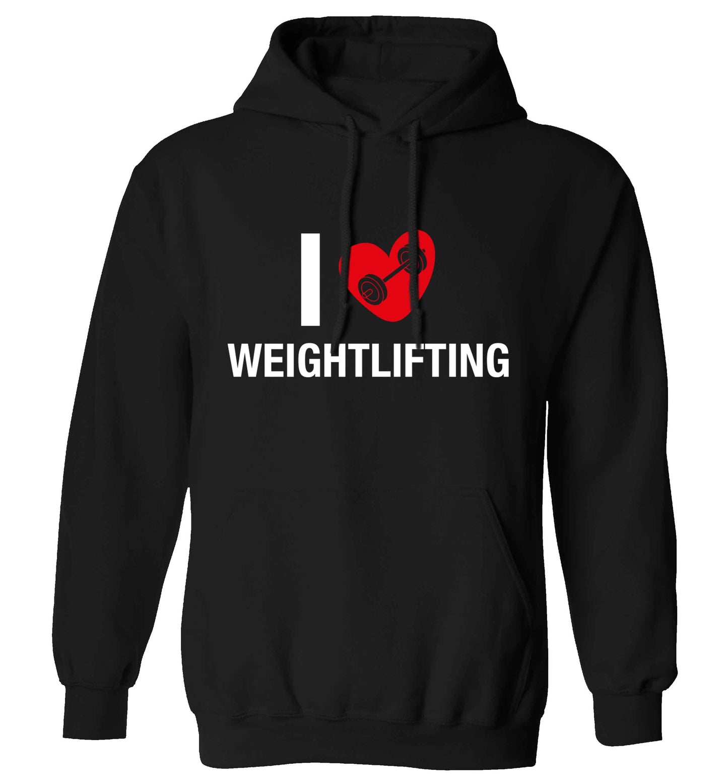 I love weightlifting adults unisex black hoodie 2XL