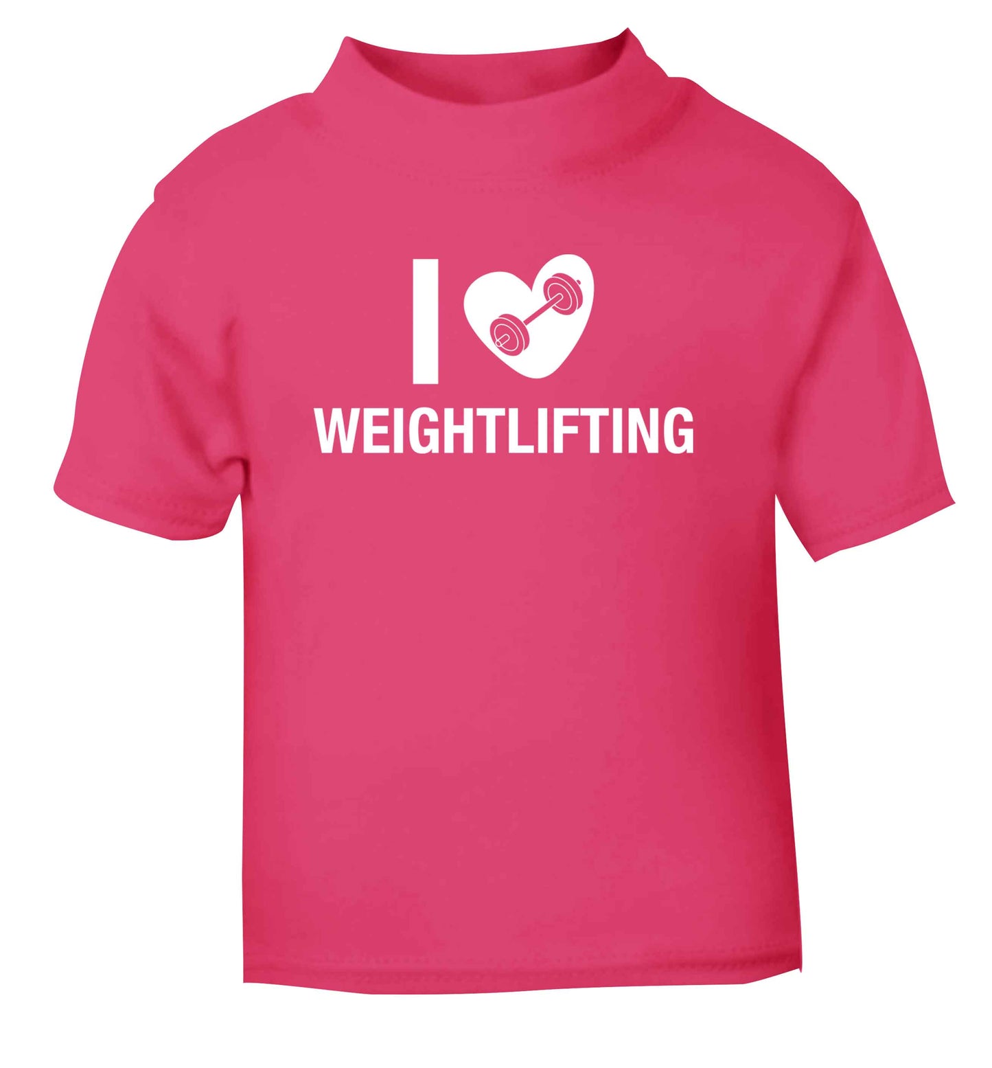 I love weightlifting pink Baby Toddler Tshirt 2 Years