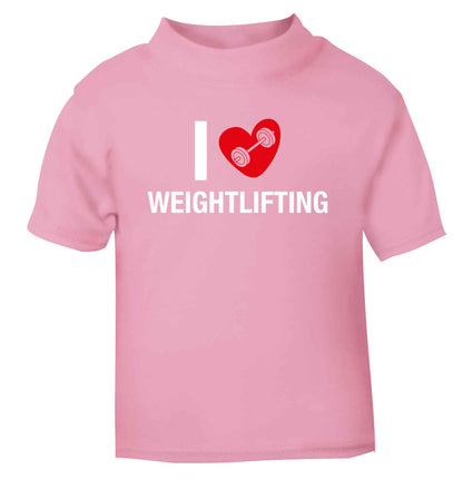 I love weightlifting light pink Baby Toddler Tshirt 2 Years