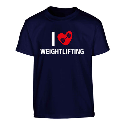 I love weightlifting Children's navy Tshirt 12-13 Years