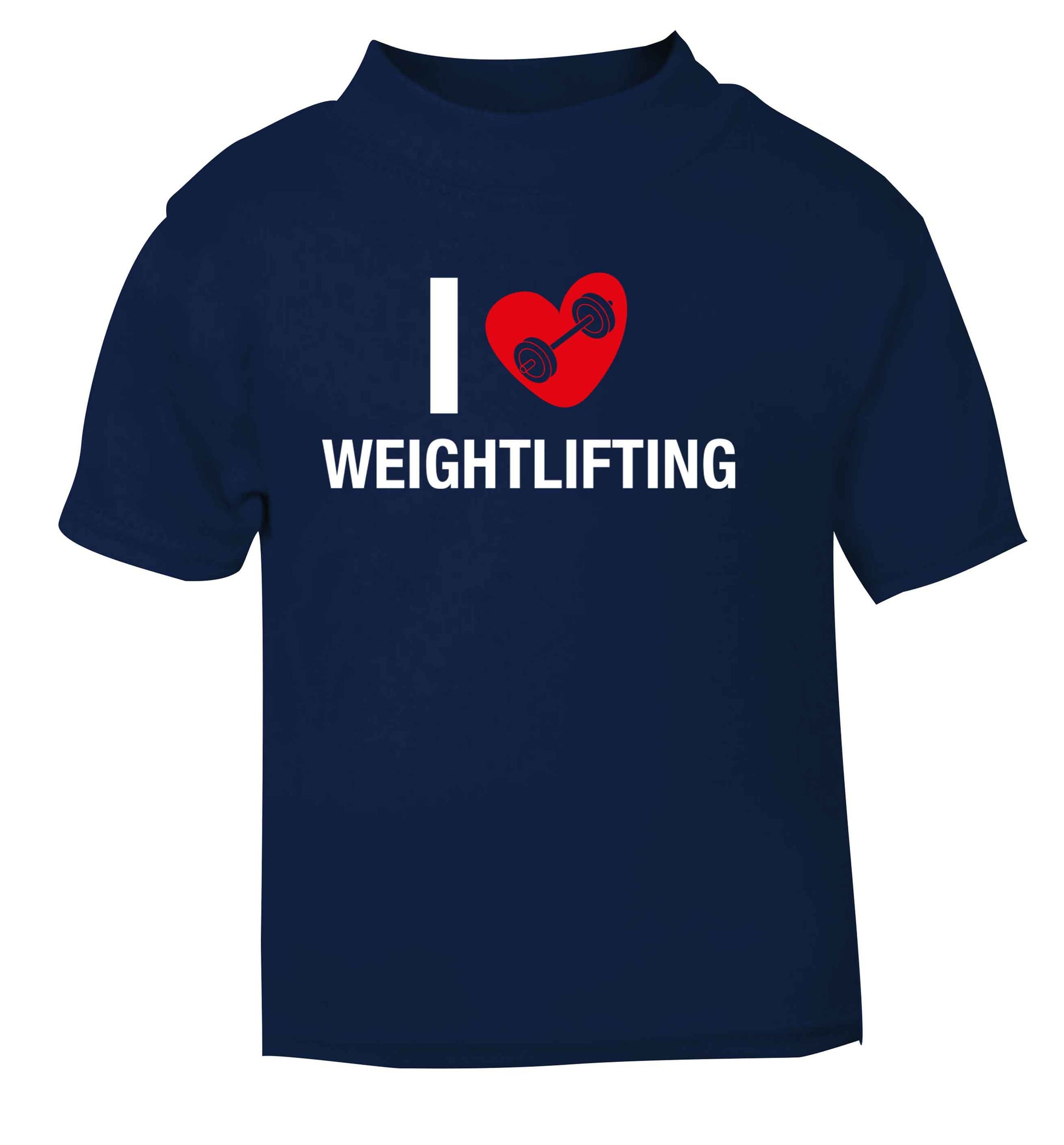 I love weightlifting navy Baby Toddler Tshirt 2 Years