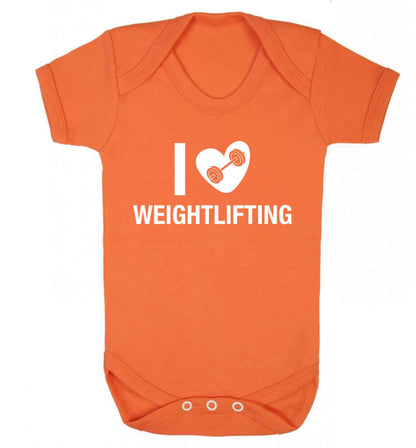 I love weightlifting Baby Vest orange 18-24 months